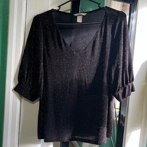 H&M Shimmering Black and Coppery Blouse